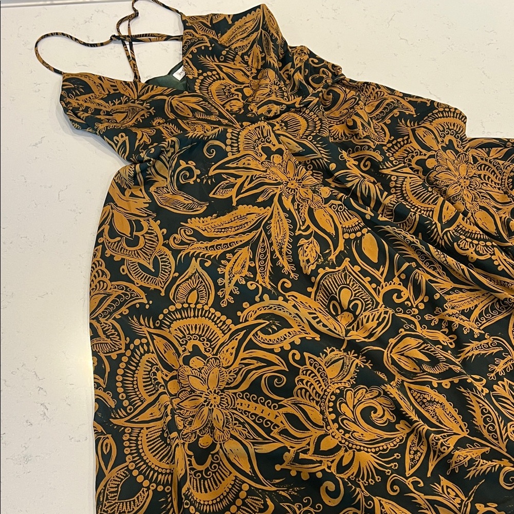 Floral Patterned Dress with Spaghetti Straps